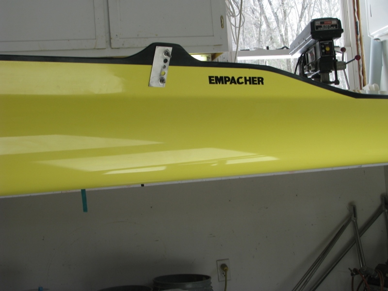 Empacher double 2X racing shell restored hull with new Empacher decal.